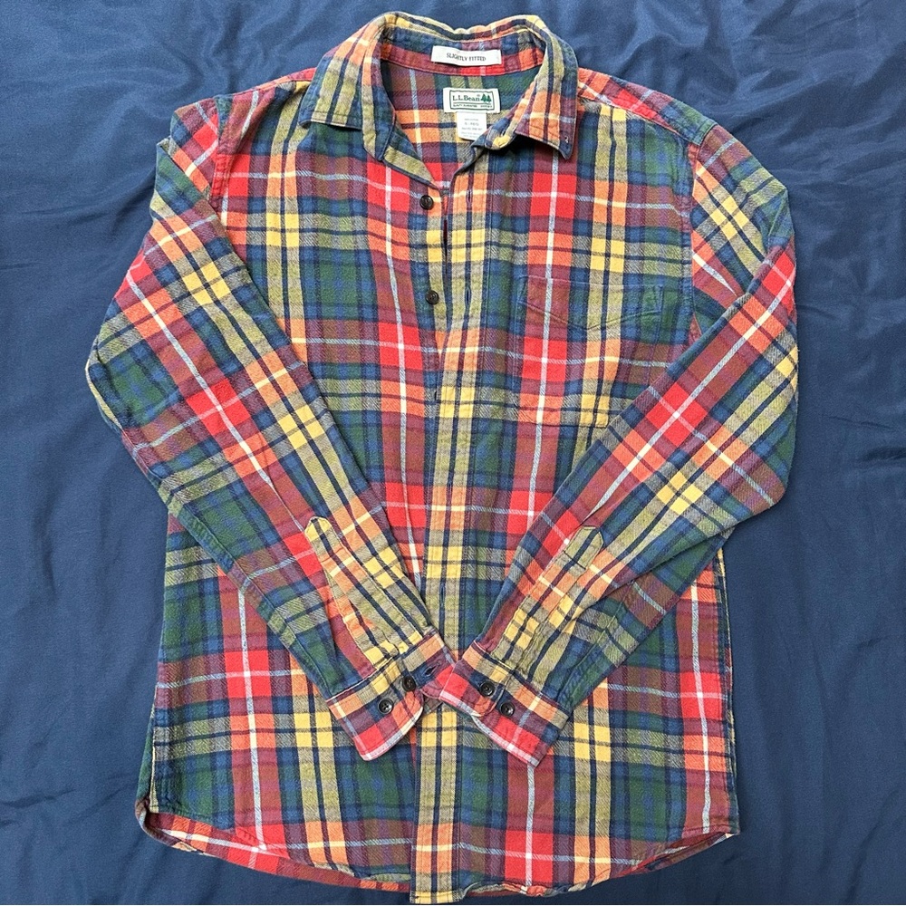 L.L. Bean Multicolor Plaid Button Down Shirt